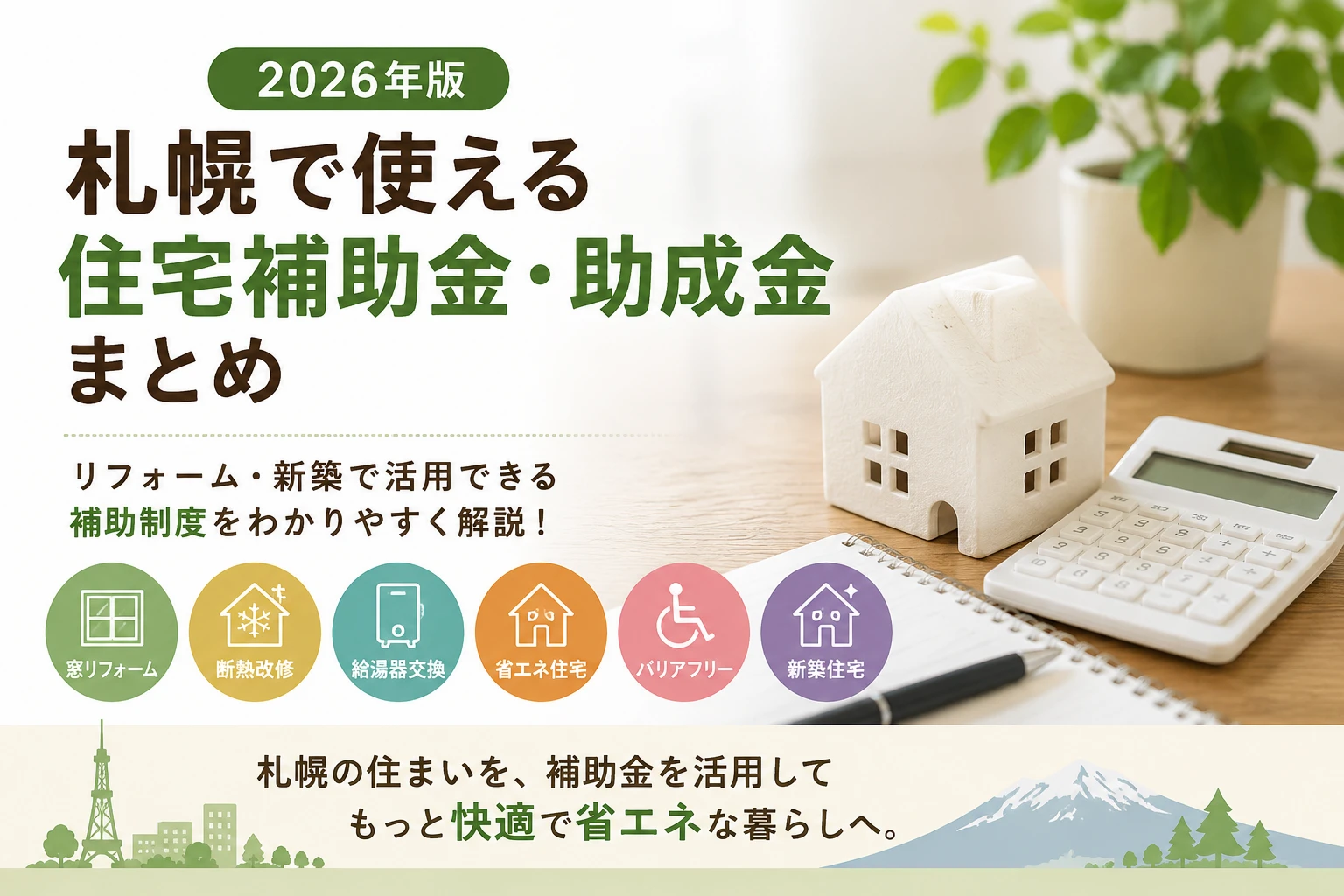 札幌で使える住宅補助金・助成金のイメージ